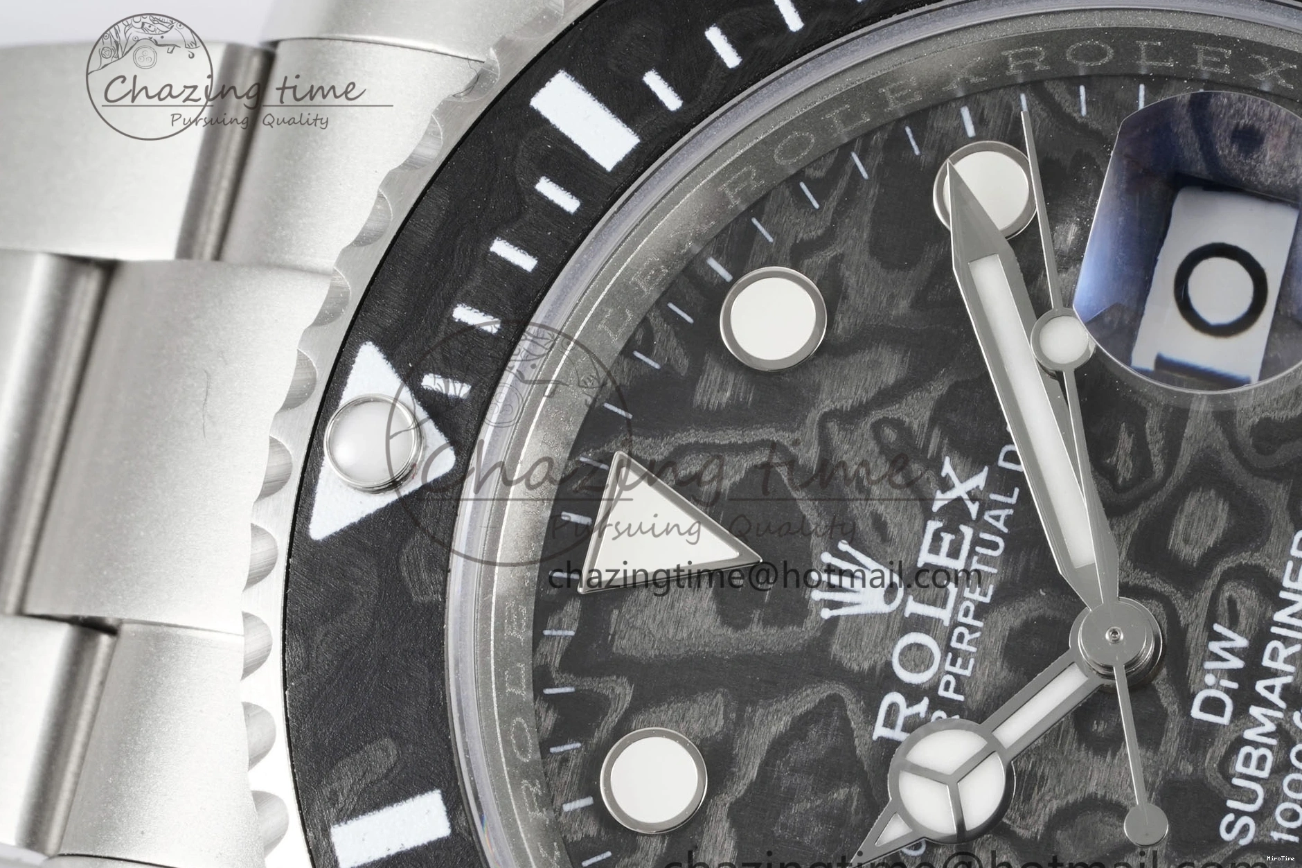 MiroTime 0219 Submariner Sandblasted DIWF Best Edition Carbon Bezel Carbon Dial Dial on SS Bracelet VR ModernLook 2064